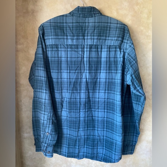 Columbia Cotton Blue Plaid Flannel Button Front Shirt Chest Pocket Casual Med - Picture 5 of 6
